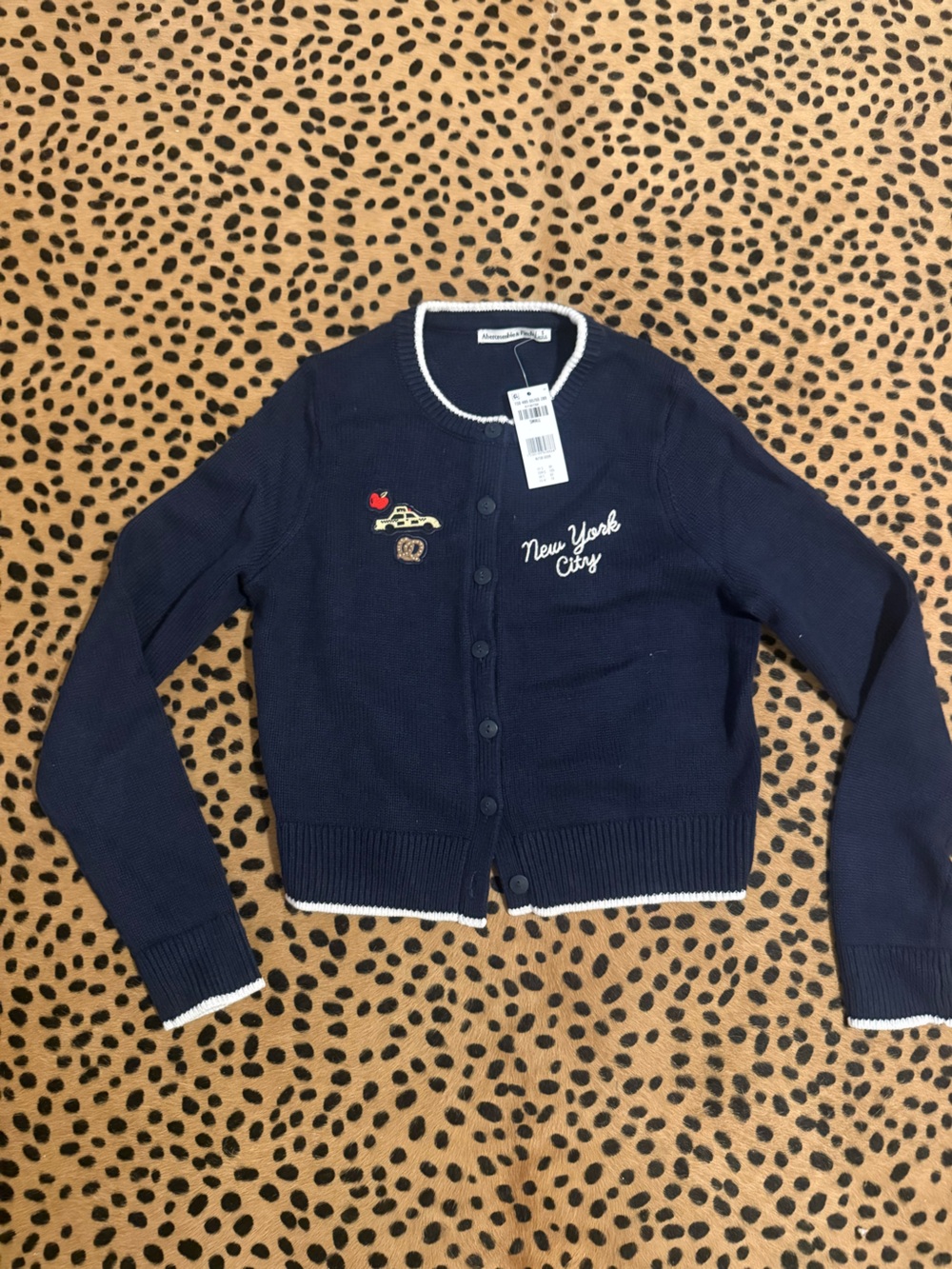 Abercrombie & Fitch NYC Exclusive Navy Caridgan- size small
